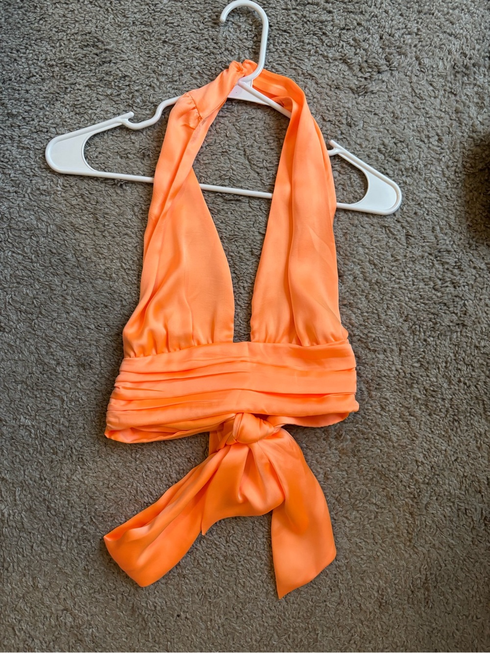 Zara Orange Halter Crop Top